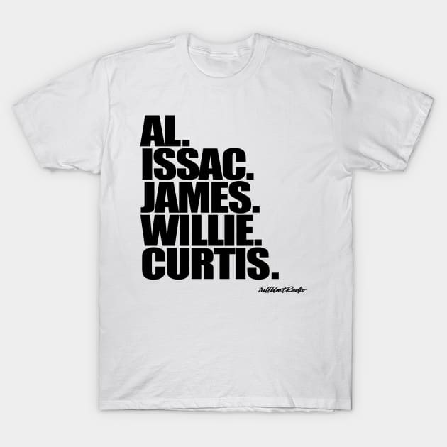 Al Green. Issac Hayes. James Brown. Willie Hutch. Curtis Mayfield. T-Shirt by StrictlyDesigns